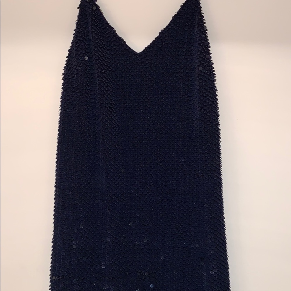 Navy sequined cocktail dress